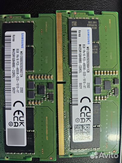 Оперативная память Samsung SO-dimm DDR5 2x8GB 4800