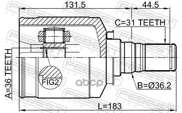 ШРУС внутренний левый hyundai IX55 2008-2013 12