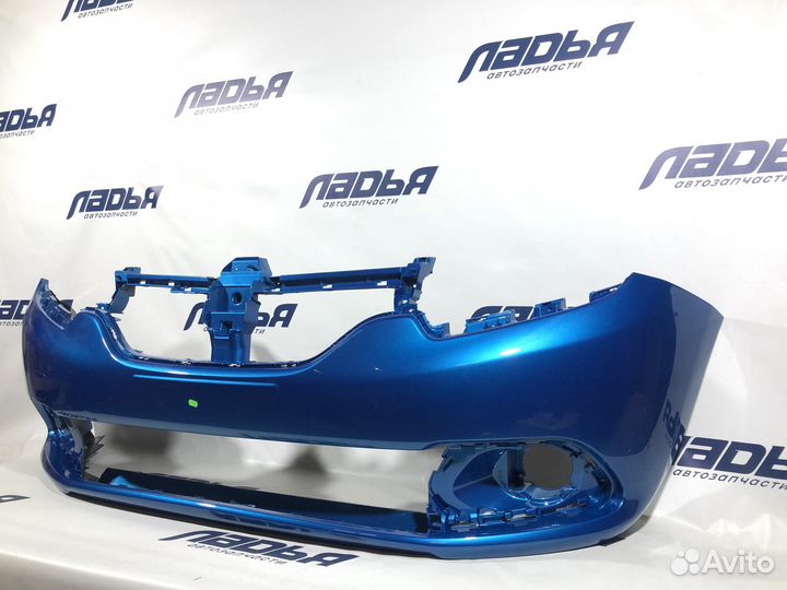 Бампер Renault Logan 2/ Sandero 2(14-18) передний Лазурно-синий Azur Blue RPL