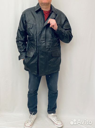Кожаная куртка мужская 48 50