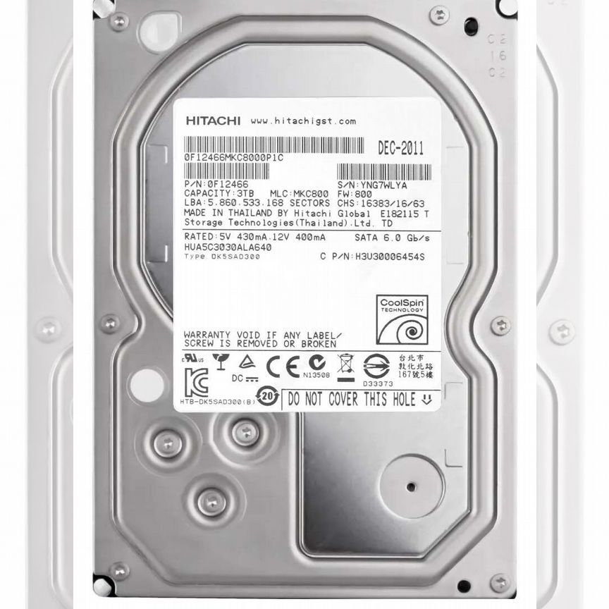 [H3U30006454S] Жесткий Диск Hitachi H3u30006454s 3tb 7200 SATA3