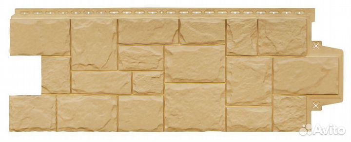 Фасадные панели Грандлайн Крупный камень песочный