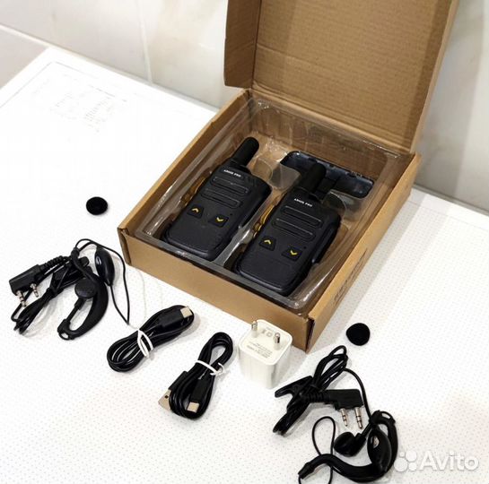 Легкая рация с наушником, комплект 2 штуки