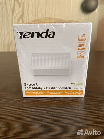 Компактный Коммутатор Tenda 5 портов новый