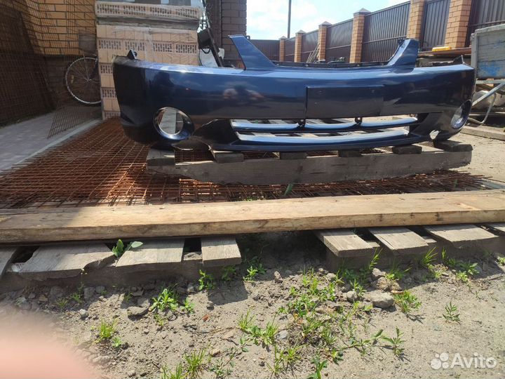 Бампер передний kia spectra темно-синий б/у битый