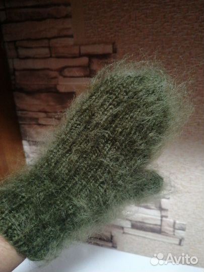 Варежки женские вязаные зимние