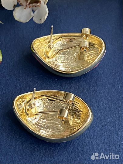 Золотые серьги цветы