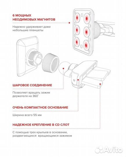 Держатель для телефона в CD карман