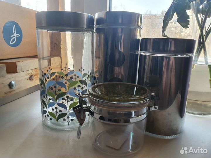 Банки для сыпучих продуктов стекло и металл