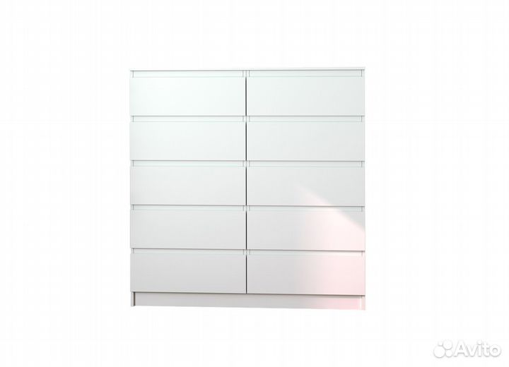 Комод белый 120см 10 ящиков