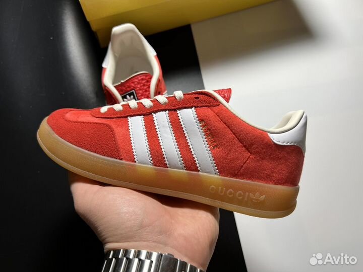 Кроссовки Adidas Gazelle x gucci кожа