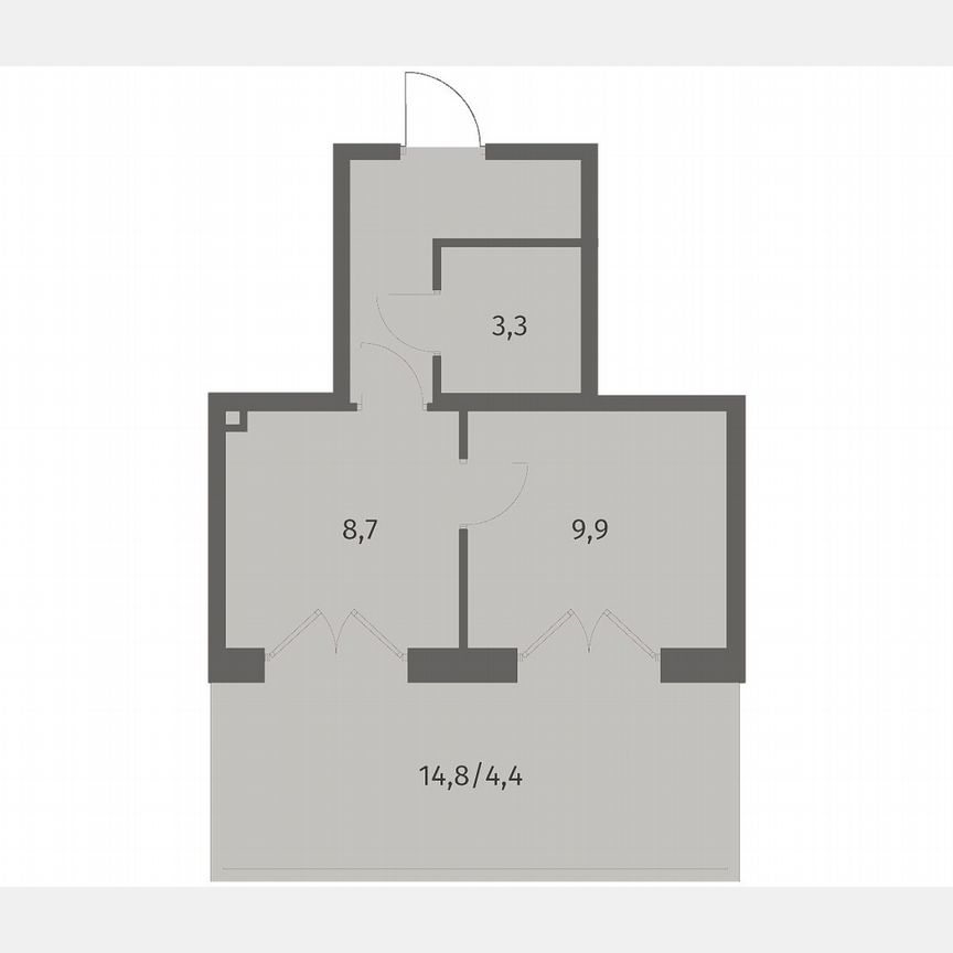 1-к. квартира, 31,4 м², 1/8 эт.