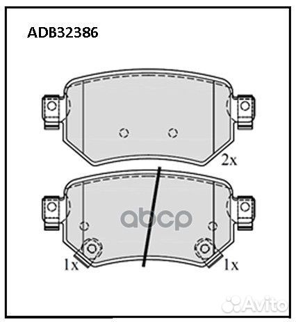 Колодки тормозные зад ADB32386 allied nippon