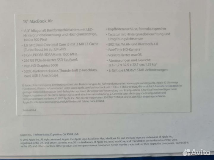 Apple MacBook Air 13 256GB Intel Core i5 новый