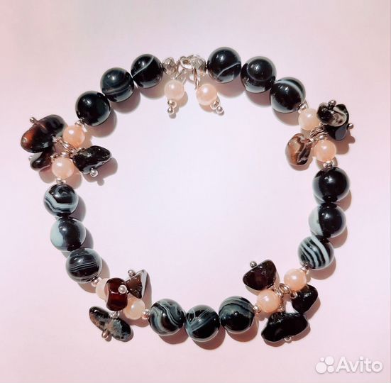 Колье из натурального красного и розового Коралла