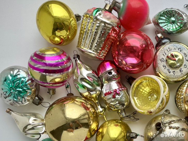 Елочные игрушки СССР пришепки,виноград