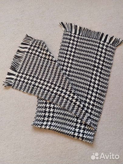 Шарф черно-белый