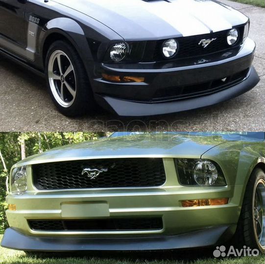 Юбка переднего бампера 05-09 Mustang V6