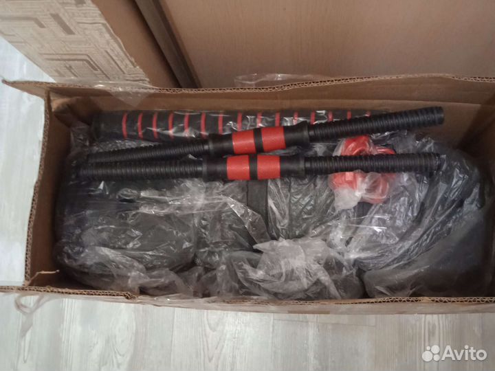 Разборные гантели по 10кг с конектором для штанги