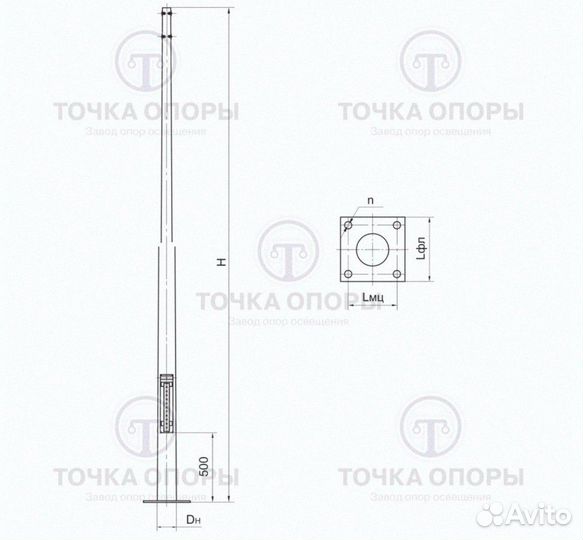 Опора круглоконическая окк-12,0