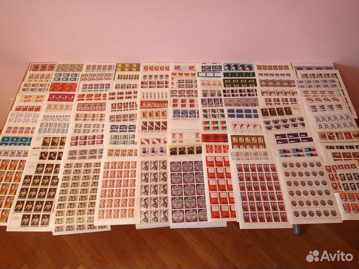 Коллекция негашеных марок в листах СССР 100 листов