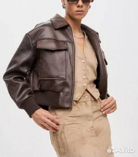 Куртка кожа зам женская bomber размер 42-46