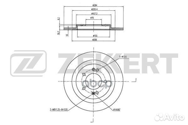 Диск торм. зад. Hyundai i30 II 11- Kia Cee'd