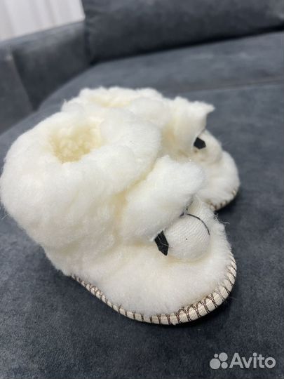 Меховые тапочки детские