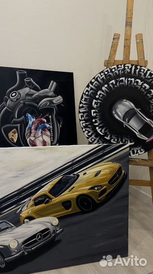 Пишу картины автомобилей маслом/каллиграфия/ф1