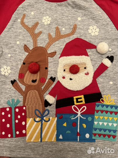 Лонгслив новогодний Mothercare 80