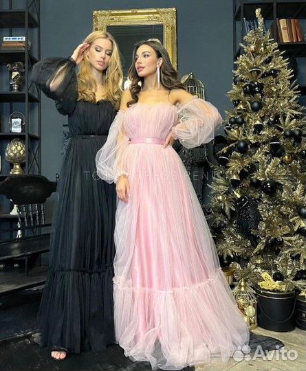 Чёрное выпускное платье 44 размер