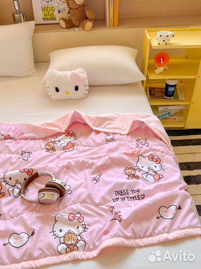 Плед покрывало одеяло детское Hello Kitty мягкое