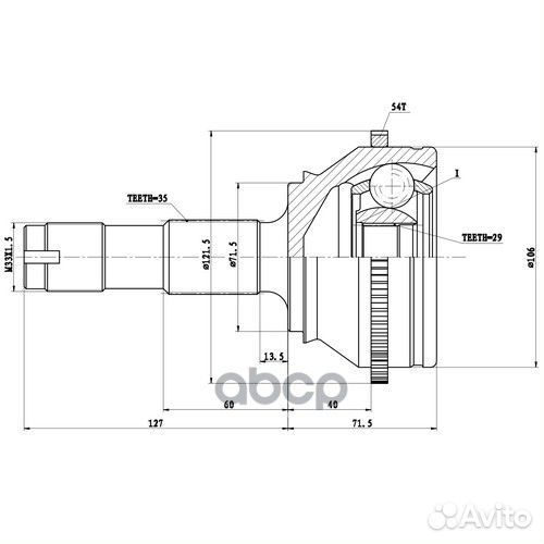 Шрус наружный перед Z87192R Zikmar