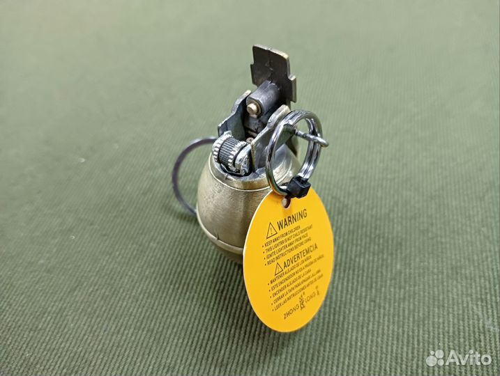 Брелок-зажигалка Граната Золотая маленькая