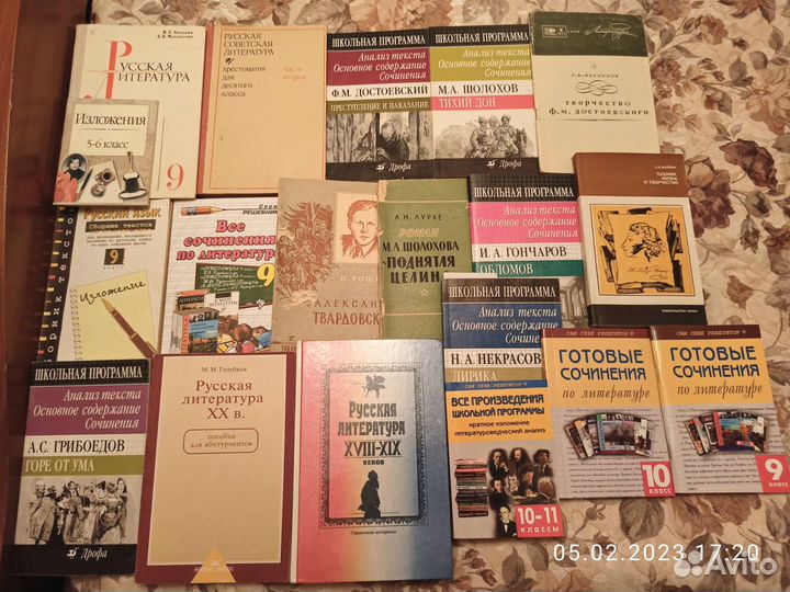 Учебники по литературе. Сочинения, изложения