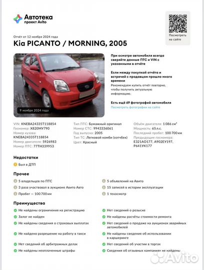 Kia Picanto 1.1 AT, 2005, 101 591 км