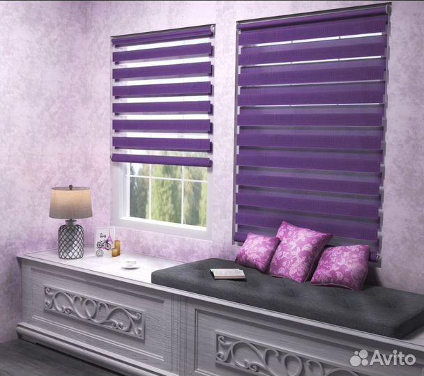 Рулонные шторы день ночь в кассете