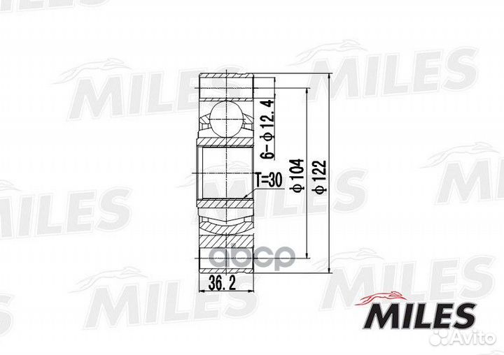 Шрус MB W638 2.0D/2.2D 99-03 внутр. ga10018 Miles