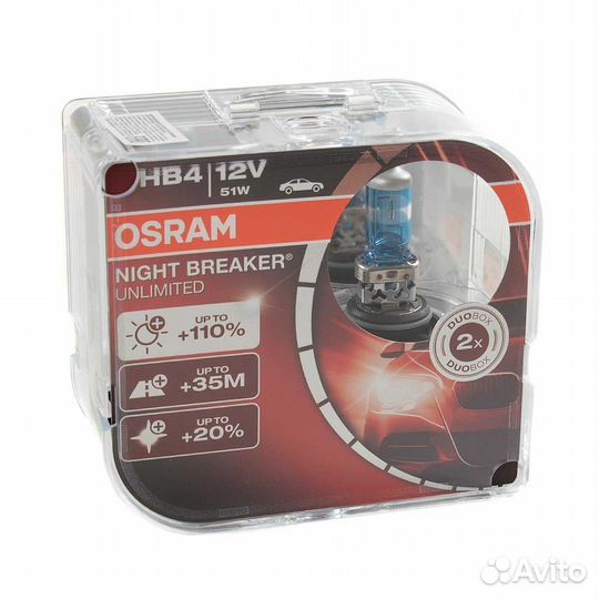 Лампа автомобильная osram h4 night breaker unlimit