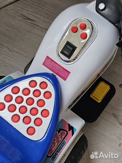 Мотоцикл детский на аккумуляторе белый