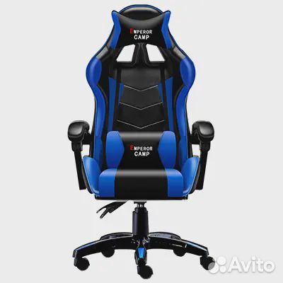 Компьютерное игровое кресло с массажем и подножкой