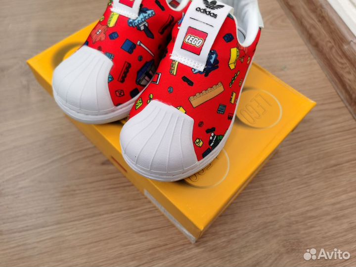 Кроссовки детские слипоны Adidas superstar Lego 25