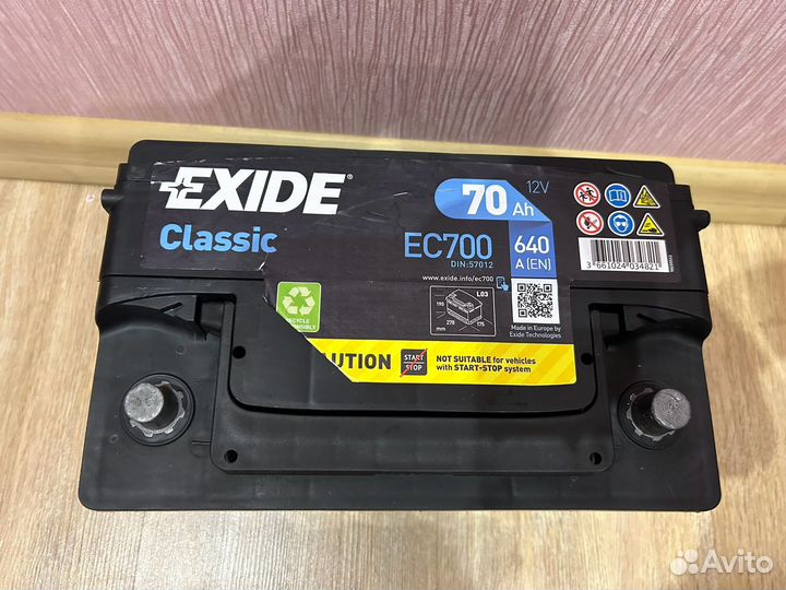 Аккумулятор Exide Classic 70 A/ч б/у оп