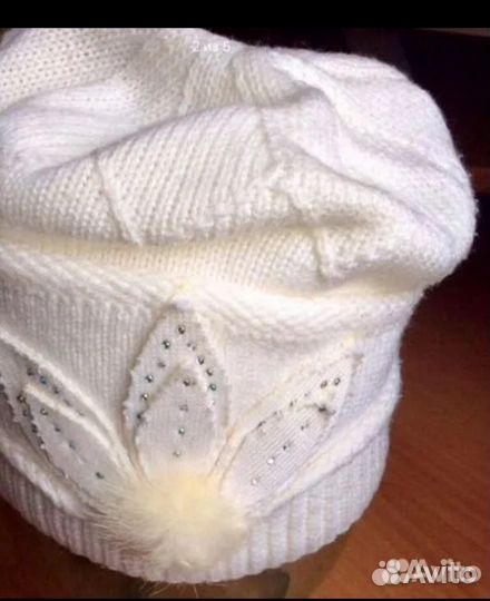 Шапка зимняя женская вязанная