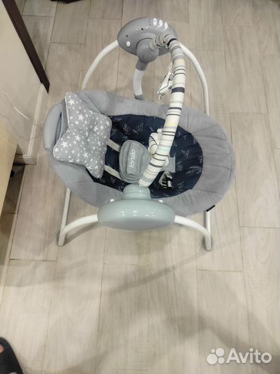 Электронные качели шезлонг для новорожденных
