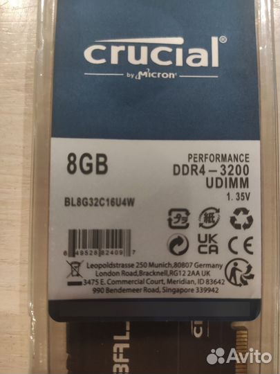 Оперативная память ddr4 16gb 3200 Crucial