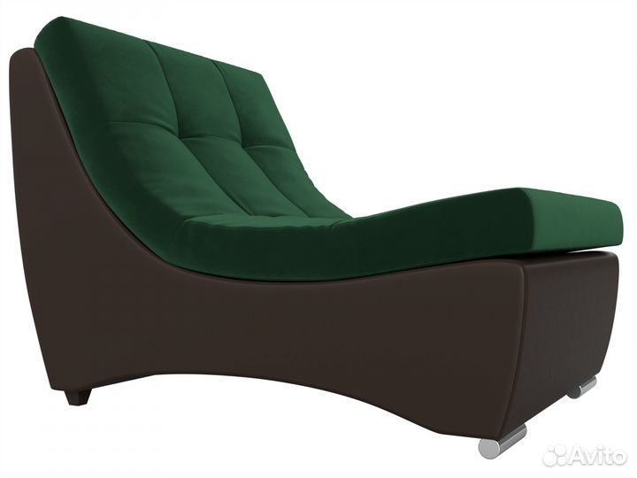 Модуль Монреаль кресло, велюр, зеленый, коричневый