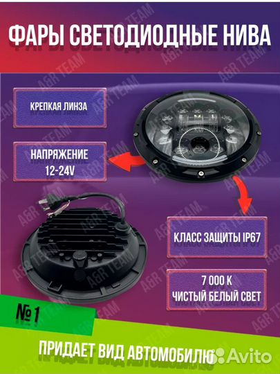 Светодиодные фары на ниву 110W