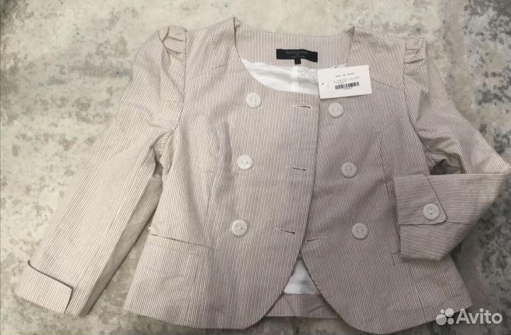 Пиджак новый светлый, размер 42-44 (хлопок 50)
