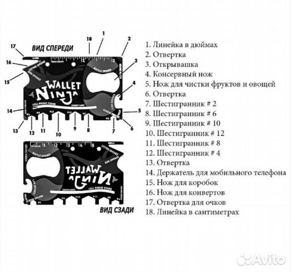 Кредитка wallet ninja сувенир подарок все в одном